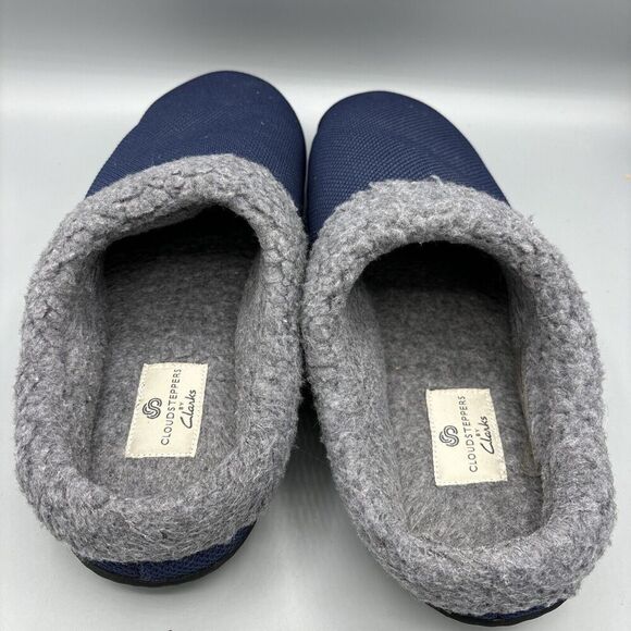 Clarks Cloudsteppers Mens Slippers‎ Sz 11 Blue Slip On Comfort Lounge Casual - Picture 3 of 5